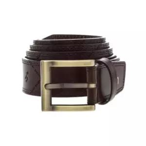 [헤지스](대전신세계)[26SS][HAZZYS ACC] 브라운 로고패턴 소가죽 벨트 HJBE6E013W3
