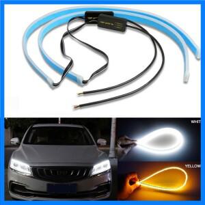 울트라 파인 DRL 주간 주행등 방수 유연한 소프트 튜브 가이드 LED 스트립 자동차 액세서리 12V 2x 30cm 45