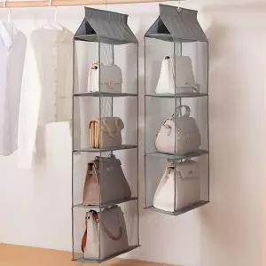 [골드스마일]가방 그레이 4단 핸드백 보관 모자정리대 수납 정리함 모자보관함