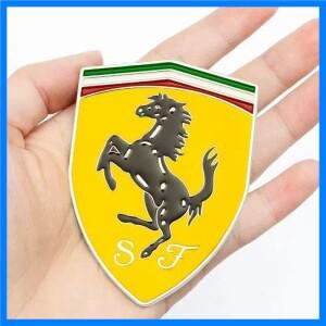 자동차 스타일링 패션 3D 금속 장식 쉴드 스티커 페라리 SJ 로마 488 포르토피노 로마스파이더 SF90 슈퍼패