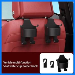 컵 홀더가 있는 뒷좌석 자동차 정리함 다기능 뒷좌석 자동차 정리함 두 개의 시트 훅 포함 간식 음료 및 휴