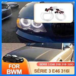 BMW 3 시리즈 E46 316i 318i 320d 320i 323i 328i 330i 325xi 330d 크리스탈 화이트 LED 엔젤 아이 키트 주