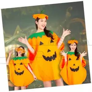 할로윈 가족 단체 변장 의상 잭오랜턴 캐릭터 원피스 머리띠 포함 행사 축제