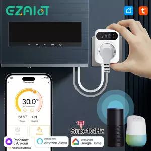 WiFi 난방 온도 조절기 Tuya 스마트 RF433 무선 보일러물 바닥 난방 컨트롤러 앱음성 제어 알렉사 에너지