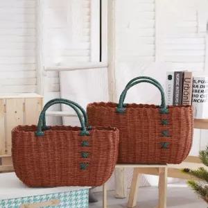 모조 라탄 피크닉 야외 수납 보관 짠 소풍 쇼핑 바구니 나들이 야채 라틴