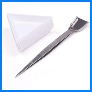 보석 비즈 디스플레이에 대 한 국자 삽과 16cm 전문 다이아몬드 족집게 플라스틱 트레이 포장 흰색 컨테이