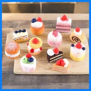 11pcs 1/12 스케일 소형 인형 집 음식 크림 디저트 빵 쿠키 모델 BJD Blyth 인형 액세서리 완구