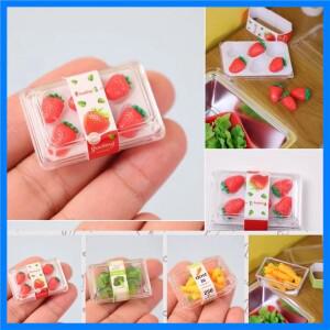 새로운 1/6 인형 집 미니어처 음식 슈퍼마켓 야채 과일 Blyth OB11 BJD 인형 액세서리 완구 용 클리어 박스