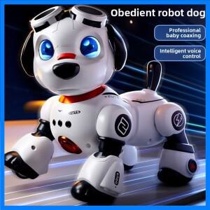 새로운 RC 로봇 개 장난감 - 어린이를 위한 지능형 걷기 플래시 교육 장난감 소년 소녀 유아 크리스마스 선