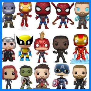 Funko 팝 어벤져스 다리미 맨 126 # 타노스 289 # 블랙 위도우 454 # 토니 스타크 울버린 애니메이션 모델
