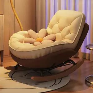 좌식 흔들의자 낮은 안락 쿠션 체어 구름 오렌지 휴식