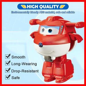 슈퍼 윙스 미니 뉴 제트 2 인치 로봇을 비행기로 3 단계 변형 액션 피규어 2 모드 변형 아이 장난감