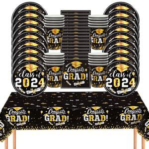 졸업파티 졸업식 파티 일회용 식기 세트 종이 접시 컵 식탁보 졸업 장식 용품