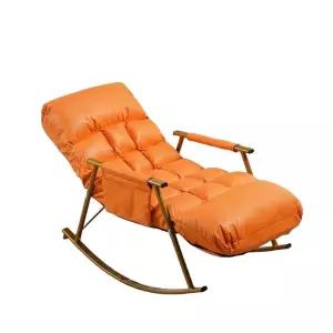 1인용 흔들의자 리클라이너 스윙체어 휴식 오렌지 거실 쿠션 행잉 안락의자 락킹 릴렉스