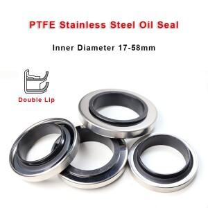 PTFE 스테인레스 스틸 오일 도장 공기 압축기용 더블 립 고온 저항 샤프트 내경 17-58mm 1 개