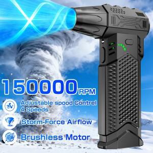강력한 제트 팬 터보 블로워 청소 도구 전기 에어 더스터 눈 제거 400000RPM 휴대용 블로우 및 흡입 2 in 1
