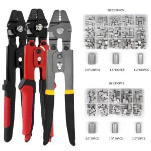 와이어 로프 크림핑 플라이어 알루미늄 페룰루프 슬리브  스WAY징 툴 키트 클램프용 최대 2.2mm 케이블 호