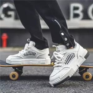 남자 하이탑 슈즈 봄가을 캐주얼 보드화 미니 통굽 화이트 스니커즈 ST1