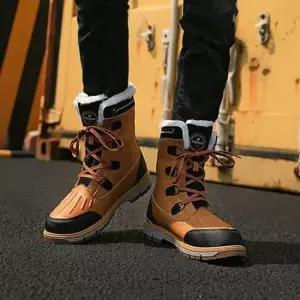 우리파파 베이직 남자방한화남성방한부츠 겨울털부츠 남자겨울신발 겨울장화 방한털장화