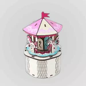 영공방 DIY 회전우드 오르골-회전목마 YM977