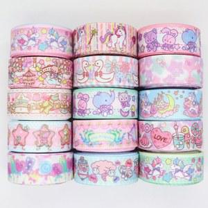 바이어스테이프 귀여운 동물 프린트 그로스그레인 리본 머리 DIY 수제 재료 Y2020051501 야드 인치 25mm