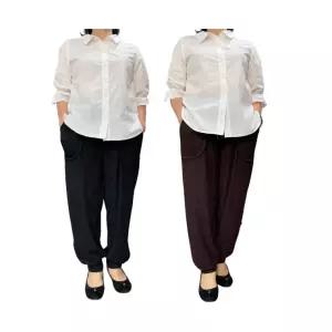 밴딩 허리밴딩 단색 엄마 주름 레이스 몸빼 봄 간절기 바지 빅사이즈