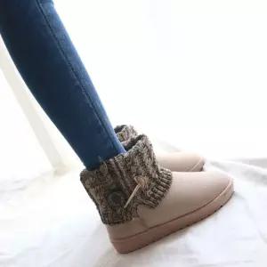 니트디자인 퍼부츠 여자털부츠 털안감 겨울방한화 발목장화 255 캐주얼 패