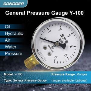 기계식 압력계 100 방사형 공기 오일 산업용 G1 G1 60MPA M20 아날로그