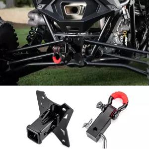 3/4인치 D 링과 7/8인치 잠금 핀이 있는 ROMELACK 2인치 후방 트레일러 히치 노 드릴링 및 섀클 리시버