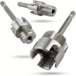 PVC/플라스틱 파이프용 Judelvei 3Pcs 통합 내부 및 외부 파이프 나사산 도구 1/2인치 3/4인치 1인치 이중