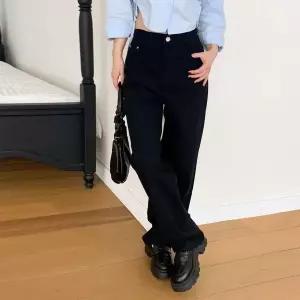 [신세계라이브쇼핑][옷자락] 여자 편안한 데일리 사계절 블랙 와이드 면바지