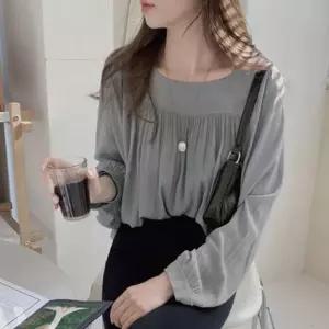 [라일리여성의류] Rly 긴팔 쉬폰 봄 주름 블라우스 러블리 브라우스