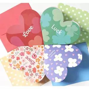 폴딩 317KUD89 편지지 하트클로버 10P 편지 카드 접는편지지