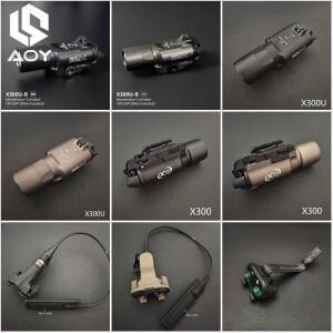 SOTAC 전술 금속 X300U-B 사냥 손전등 LED 백색광 스트로브 스카우트 라이트 20mm 레일 장착 가능