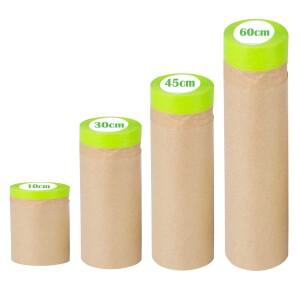 4가지 크기 미리 테이프로 고정된 마스킹 필름 종이 페인팅 드롭 화가 롤 자동차 및 가구용 다양한 페인트