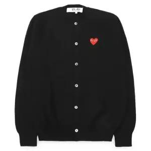 MUST IT_ 남성 레드 하트 와펜 가디건 블랙) AX-N007 BLACK