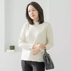 [마담4060]엄마옷 마담4060 티셔츠 데일리 여성 이중주름진주폴라-YTE2601052-