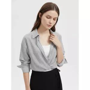 [하프클럽/샵앤]여성 봄신상 데일리 나시티 스트라이프 셔츠 세트 EGG-WSET-210