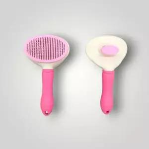 ksr 털 제거 관리 원터치 펫 브러쉬 핑크 털제거기 펫브러쉬 동물빗 개털 원터치브러쉬