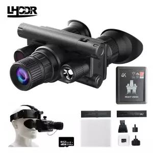 Z9157 4K UHD 40MP 헤드 장착형 전술 망원경 고글 8X 줌 600M 적외선 야간 투시경 쌍안경 사냥 카메라