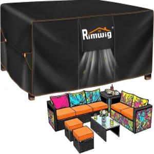 파티오 가구 세트 커버 방수 야외 클리어런스 겨울용 단면 소파 직사각형 헤비 듀티 90 Lx65 Wx28 H 외부