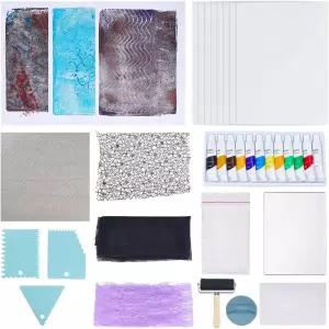 웨비디 젤 인쇄판 키트 레티큘레이트 인쇄 용품에는 5x7인치 젤라틴 플레이트 메쉬 패브릭 용지 아크릴