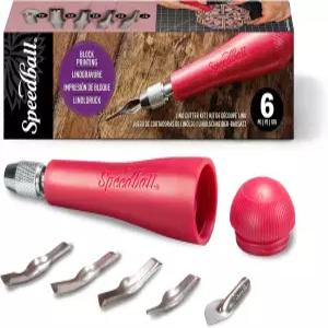 스피드볼 4131 리놀륨 커터 - 미국산 플라스틱 보관 손잡이가 포함된 5가지