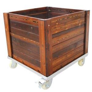 방부목 꽃상자 야외 정원 베란다 직사각 라지 나무 바퀴 이동 가능 채소 카바이드 화분