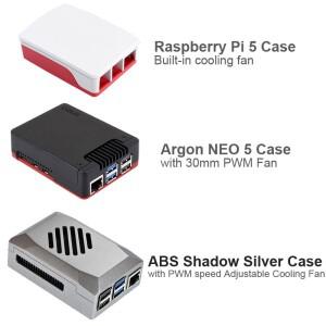 호환 라즈베리 파이 5 모델 2GB/4GB/8GB RAM 옵션 키트 27W 전원+케이스+64GB 카드+ 리더기+RTC