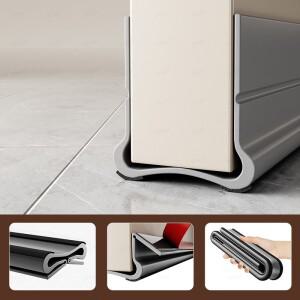 1Pc 도어 갭 웨더 스트립 93cm 조정 가능 유연한 PVC 트리플 씰 방음 방풍 하단 자체 접착