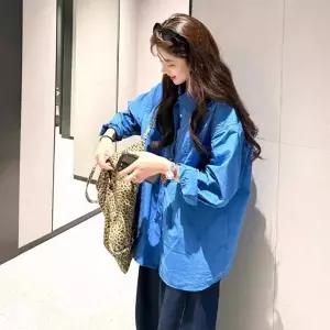 [다잇템] 여자 롱슬리브 클래식 카라 박시핏 남방 블라우스