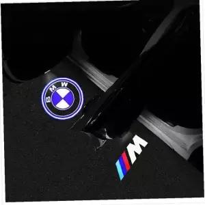 호환 로고 도어 조명 LED 장식 빛나는 차량용 엠블럼 라이트 G30 F10
