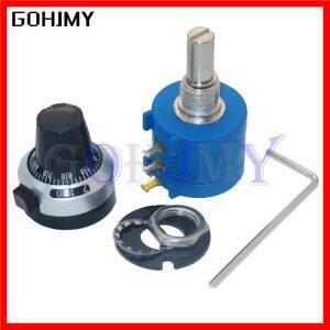 1Set 3590S 정밀 멀티턴(1PCS 전위차계 10 링 가변 저항기 + 회전 계산 다이얼 로터리 6.35mm 손잡이)