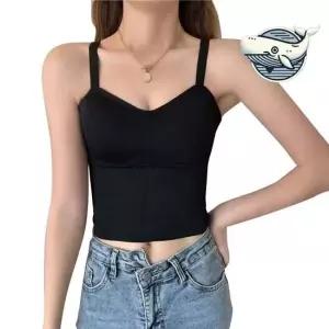 여름 레이어드 슬리브리스 쫀쫀 골지탑 블랙 브라티